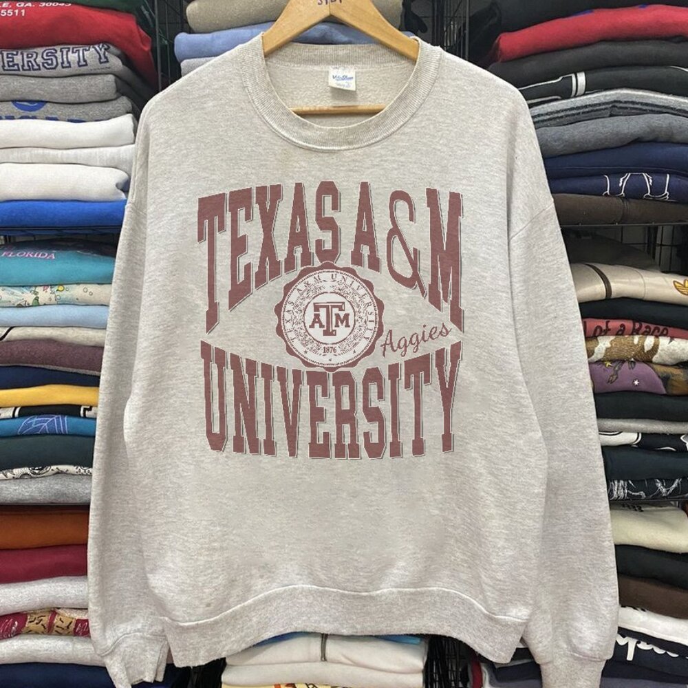 Vintage Texas A&M Aggies Football Sweatshirt, Retro Texas A&M University Shirt